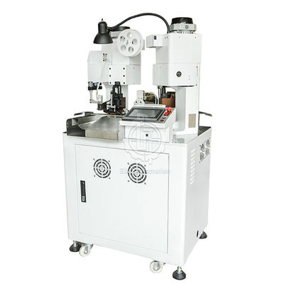 Volledig Automatische Twee Hoofd Eind Elektronische Draadstriping Crimper van de Riem Dringende Machine op Beide Einden van het Schilbeëindigen